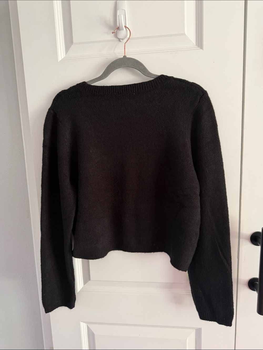 Black Button-Front Sweater - Picture 6 of 6